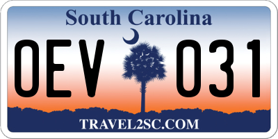 SC license plate OEV031