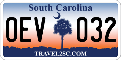 SC license plate OEV032