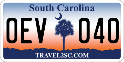 SC license plate OEV040