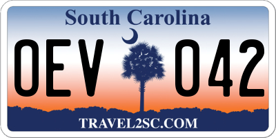 SC license plate OEV042