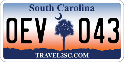 SC license plate OEV043