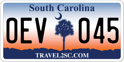 SC license plate OEV045