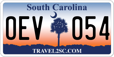 SC license plate OEV054