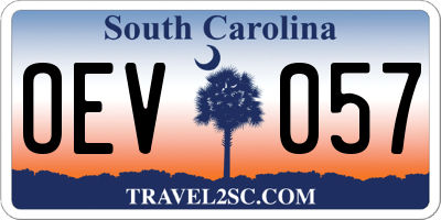 SC license plate OEV057