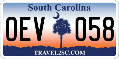 SC license plate OEV058