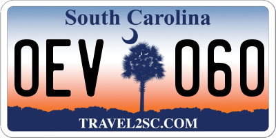 SC license plate OEV060