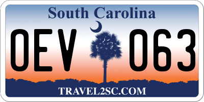 SC license plate OEV063