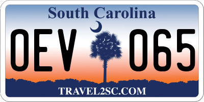 SC license plate OEV065