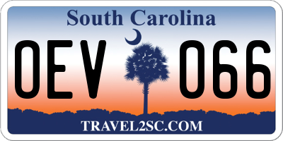 SC license plate OEV066