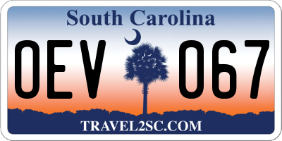 SC license plate OEV067