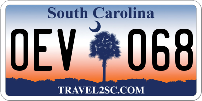 SC license plate OEV068