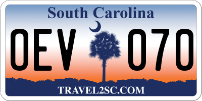 SC license plate OEV070