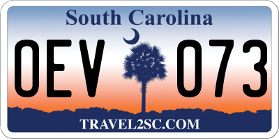 SC license plate OEV073