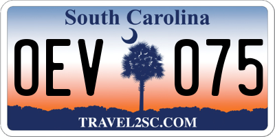 SC license plate OEV075