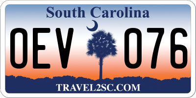 SC license plate OEV076