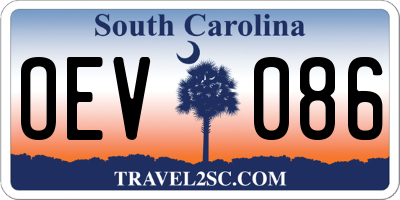 SC license plate OEV086