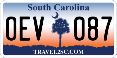 SC license plate OEV087