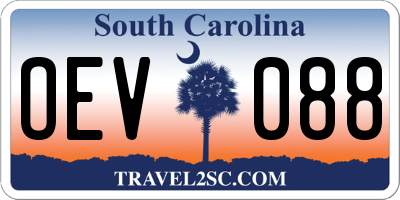 SC license plate OEV088