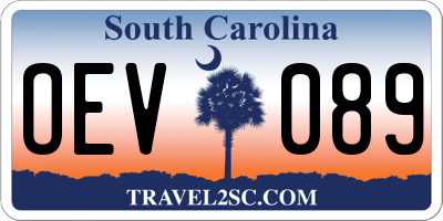 SC license plate OEV089