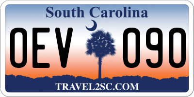 SC license plate OEV090