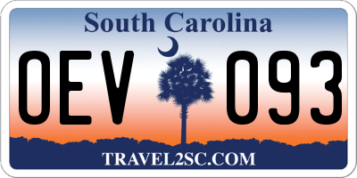 SC license plate OEV093
