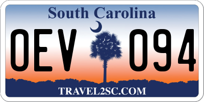SC license plate OEV094
