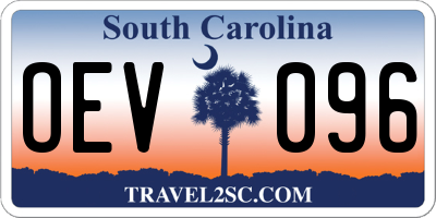 SC license plate OEV096