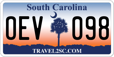 SC license plate OEV098