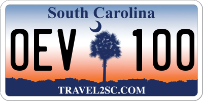 SC license plate OEV100