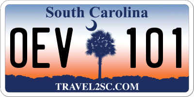 SC license plate OEV101