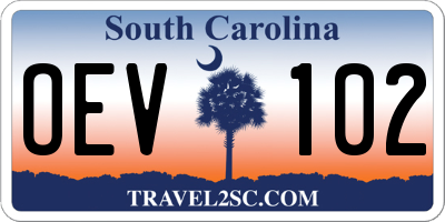 SC license plate OEV102