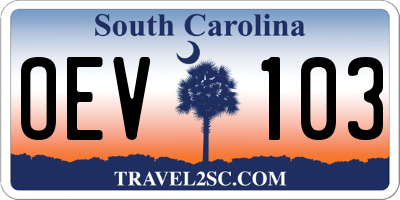 SC license plate OEV103