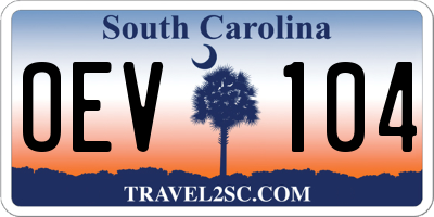 SC license plate OEV104