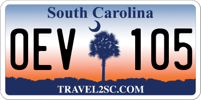 SC license plate OEV105