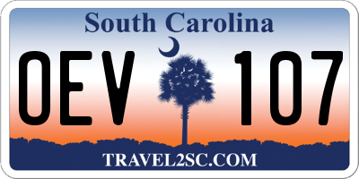 SC license plate OEV107