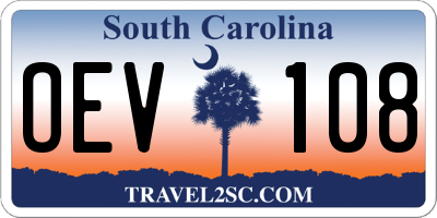 SC license plate OEV108