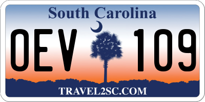 SC license plate OEV109