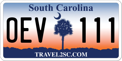 SC license plate OEV111