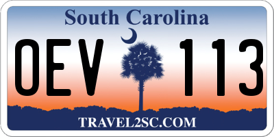 SC license plate OEV113
