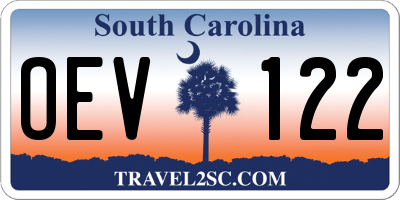 SC license plate OEV122