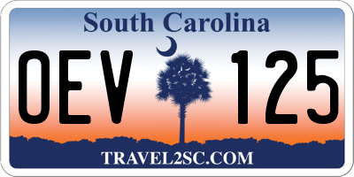 SC license plate OEV125
