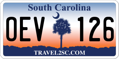 SC license plate OEV126