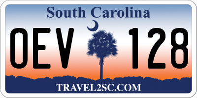 SC license plate OEV128