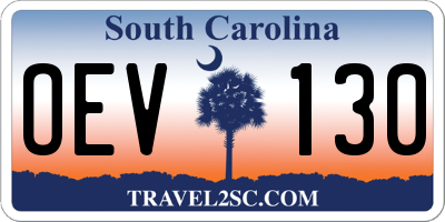 SC license plate OEV130