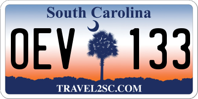 SC license plate OEV133