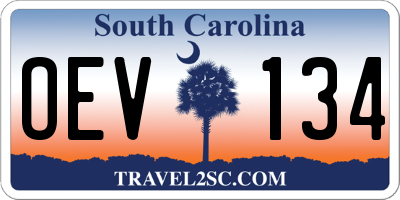 SC license plate OEV134