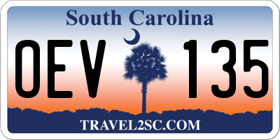 SC license plate OEV135