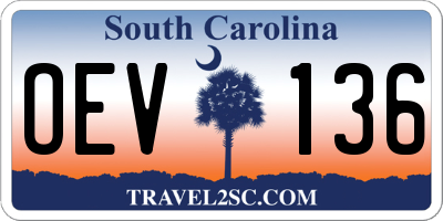 SC license plate OEV136