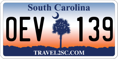 SC license plate OEV139
