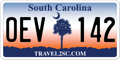 SC license plate OEV142